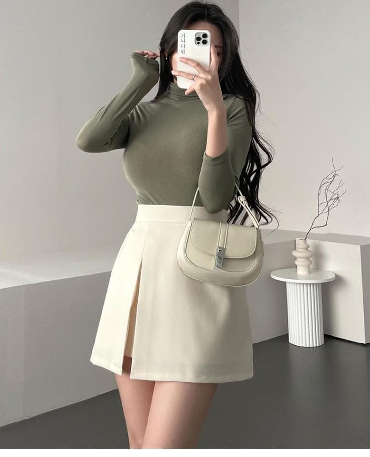 한국 동대문 가을 겨울 품격 다용도 고급 양모 편안함 몸매 가꾸기 디스플레이 몸 터틀넥 긴팔 기본 셔츠 여성 상세 이미지 2