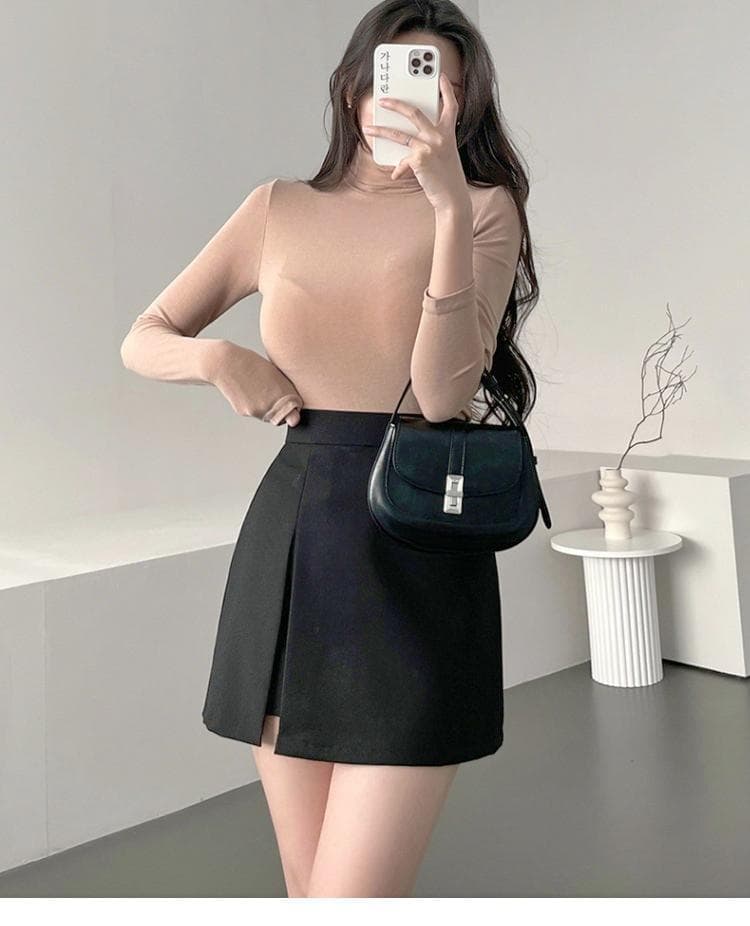 한국 동대문 가을 겨울 품격 다용도 고급 양모 편안함 몸매 가꾸기 디스플레이 몸 터틀넥 긴팔 기본 셔츠 여성 상세 이미지 5
