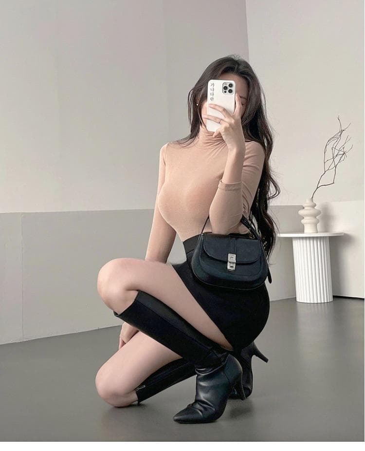 한국 동대문 가을 겨울 품격 다용도 고급 양모 편안함 몸매 가꾸기 디스플레이 몸 터틀넥 긴팔 기본 셔츠 여성 상세 이미지 7