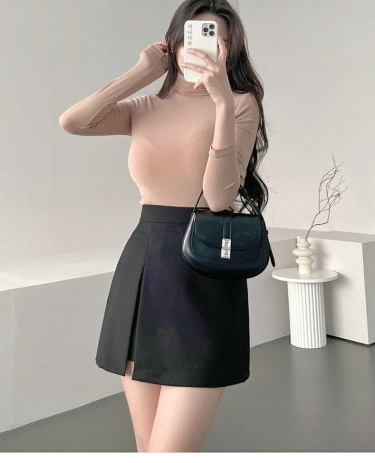 한국 동대문 가을 겨울 품격 다용도 고급 양모 편안함 몸매 가꾸기 디스플레이 몸 터틀넥 긴팔 기본 셔츠 여성 상세 이미지 8