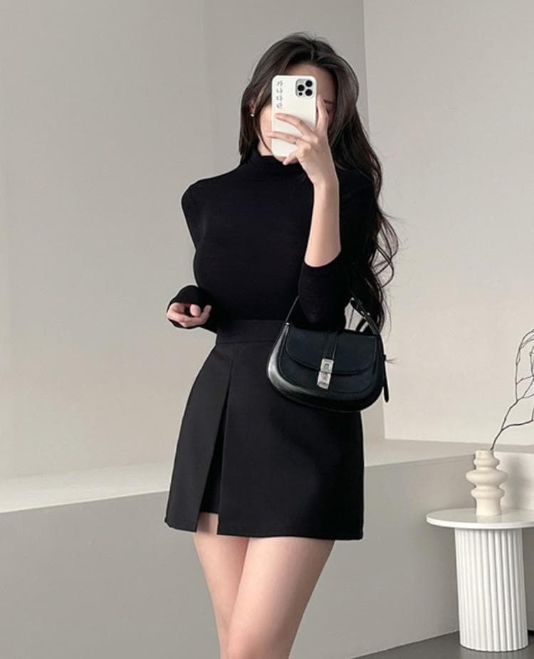 한국 동대문 가을 겨울 품격 다용도 고급 양모 편안함 몸매 가꾸기 디스플레이 몸 터틀넥 긴팔 기본 셔츠 여성 상세 이미지 9
