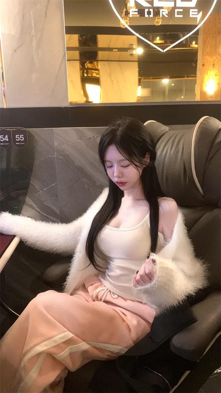 한국 동대문 새로운 품격 플리스 플러시 프로 피부 루즈핏 슬림해 보이는 다용도 긴팔 니트 스웨터 재킷 티셔츠 여성 상세 이미지 20
