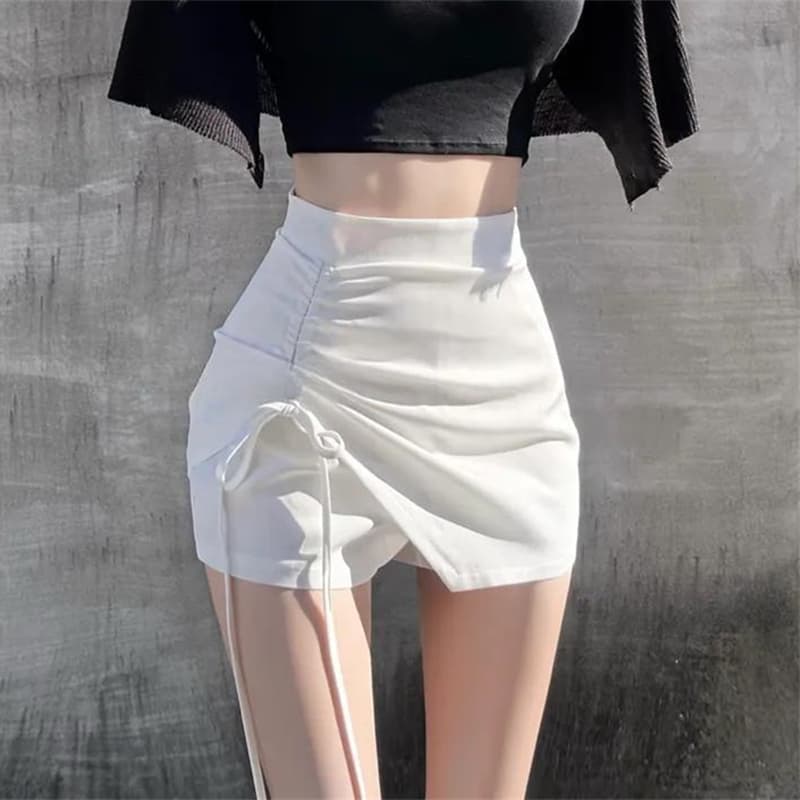 한국 동대문 새로운 품격 몸매 가꾸기 순수한 욕망 바람 핫걸 불규칙 디스플레이 몸 펌프 Pleat 타이트 스커트 반신 바지