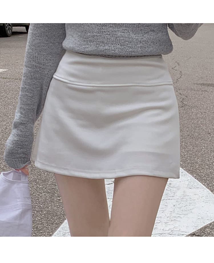 한국 동대문 새로운 품격 연령 감소 얇은 스타일 하이웨이스트 한 마디 디스플레이 몸 편안함 노출 방지 다용도 짧은 치마바지 상세 이미지 12