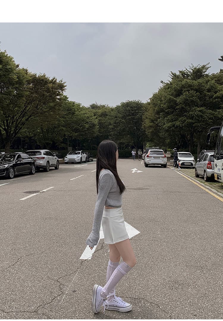 한국 동대문 새로운 품격 연령 감소 얇은 스타일 하이웨이스트 한 마디 디스플레이 몸 편안함 노출 방지 다용도 짧은 치마바지 상세 이미지 20