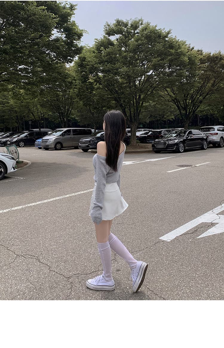 한국 동대문 새로운 품격 연령 감소 얇은 스타일 하이웨이스트 한 마디 디스플레이 몸 편안함 노출 방지 다용도 짧은 치마바지 상세 이미지 21