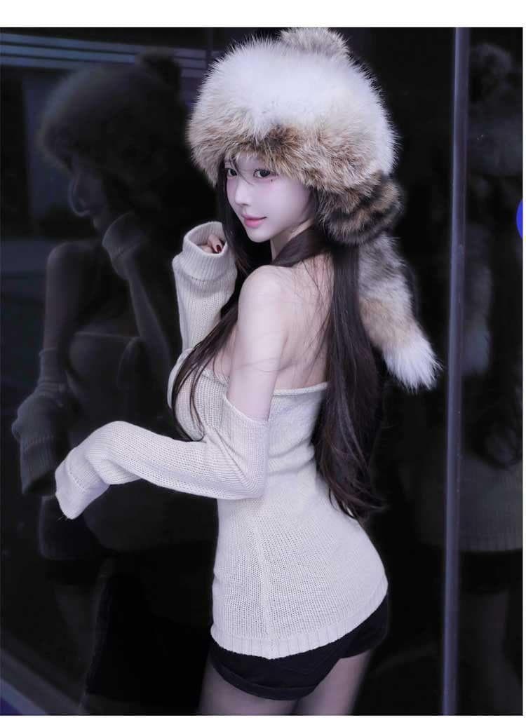 한국 동대문 새로운 품격 몸매 가꾸기 순수한 욕망 핫걸 바람 보트넥 오프숄더 디스플레이 몸 니트 스웨터 티셔츠 여성 상세 이미지 7