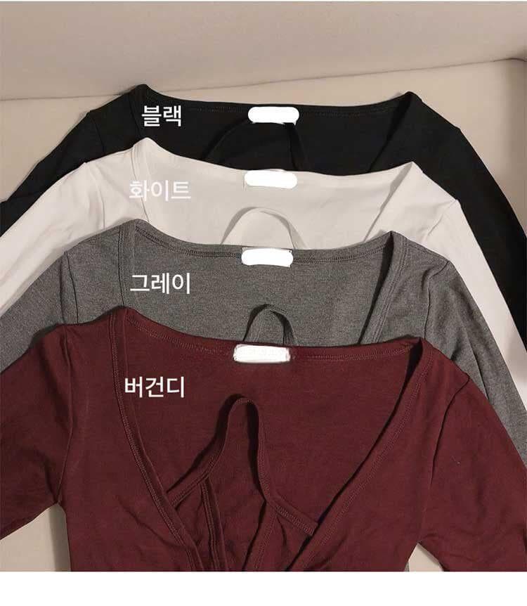 한국 동대문 새로운 품격 몸매 가꾸기 디스플레이 몸 행침 목 V넥 단추 페이크 레이어드 다용도 긴팔 오픈 가디건 티셔츠 상세 이미지 20
