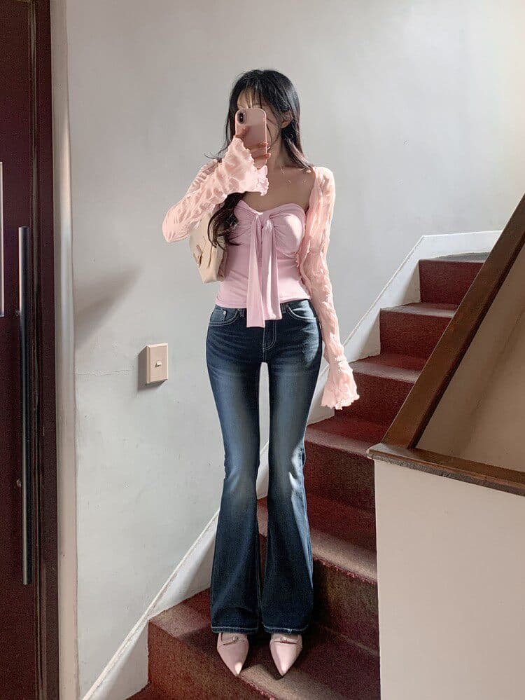 한국 동대문 새로운 품격 몸매 가꾸기 이슬 어깨끈 패드 레이스업 mo 가슴 다용도 민소매 만나는 조끼 티셔츠 여성 상세 이미지 39