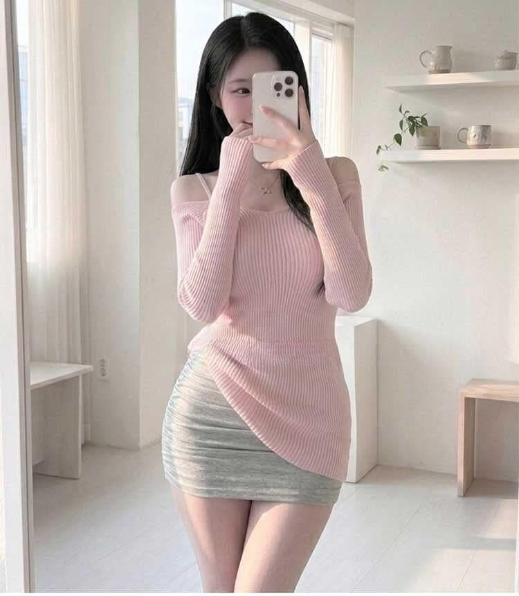 한국 동대문 새로운 품격 몸매 가꾸기 슬림해 보이는 하이웨이스트 주름 얇은 스타일 디스플레이 몸 다용도 타이트 스커트 반신 미니 스커트 상세 이미지 18