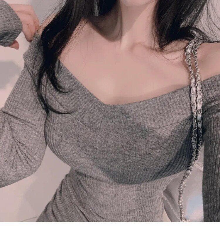 한국 동대문 새로운 품격 V넥 수 있습니다. 오프숄더 허리 수축 펌프 Pleat 디스플레이 몸 타이트 스커트 만나는 점프 슈트 미니 스커트 여성 상세 이미지 9