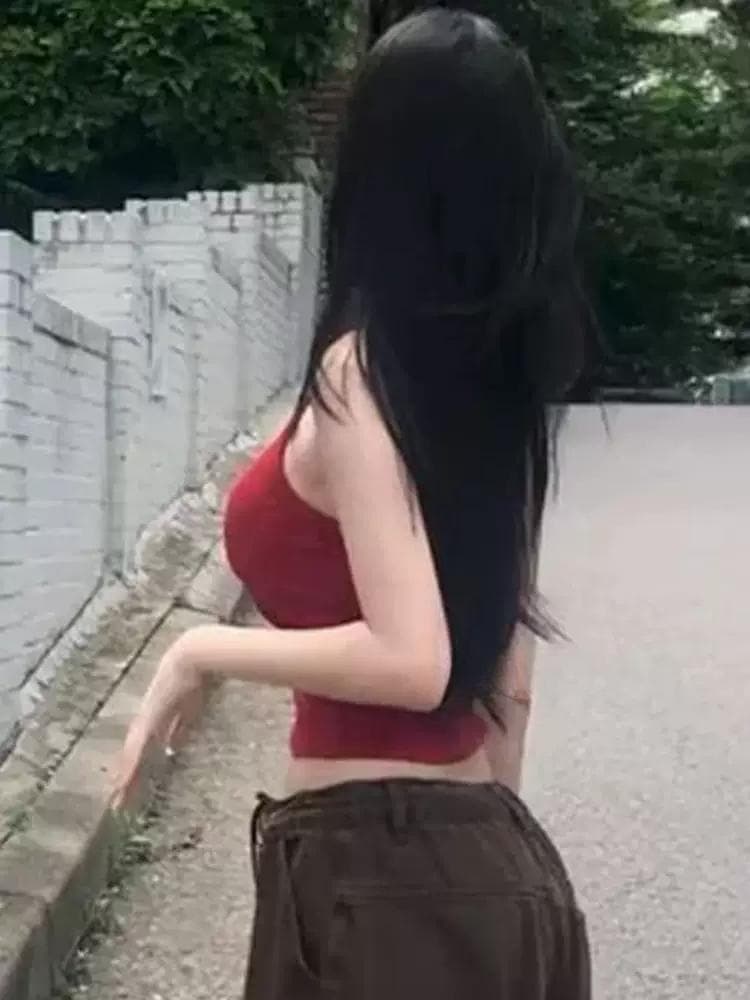 한국 동대문 새로운 품격 행침 목 몸매 가꾸기 디스플레이 몸 쇼트 스타일 이슬 멜빵 패드 민소매 만나는 조끼 티셔츠 이미지 2
