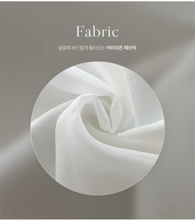 한국 동대문 새로운 품격 디자인 센스 라운드 넥 요정 가스 펄럭 이는 다용도 단색 반팔 쉬폰 셔츠 티셔츠 상세 이미지 3