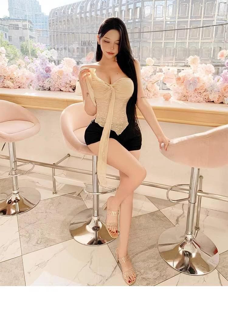 한국 동대문 새로운 몸매 가꾸기 품격 벨트 패드 디스플레이 몸 나비 넥타이 만나는 mo 가슴 조끼 티셔츠 여성 상세 이미지 10