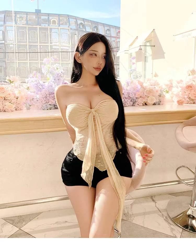 한국 동대문 새로운 몸매 가꾸기 품격 벨트 패드 디스플레이 몸 나비 넥타이 만나는 mo 가슴 조끼 티셔츠 여성 상세 이미지 12