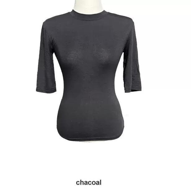 한국 동대문 새로운 품격 얇은 스타일 마이크로 ~을 통해 몸매 가꾸기 디스플레이 몸 5 점 중간 소매 라운드 넥 다용도 타이트 티셔츠 상세 이미지 28