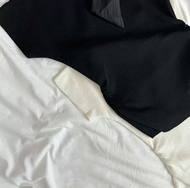 한국 동대문 새로운 품격 비스듬한 칼라 오프숄더 몸매 가꾸기 허리 수축 주름 디스플레이 몸 스트랩 니트 스웨터 티셔츠 여성 상세 이미지 21