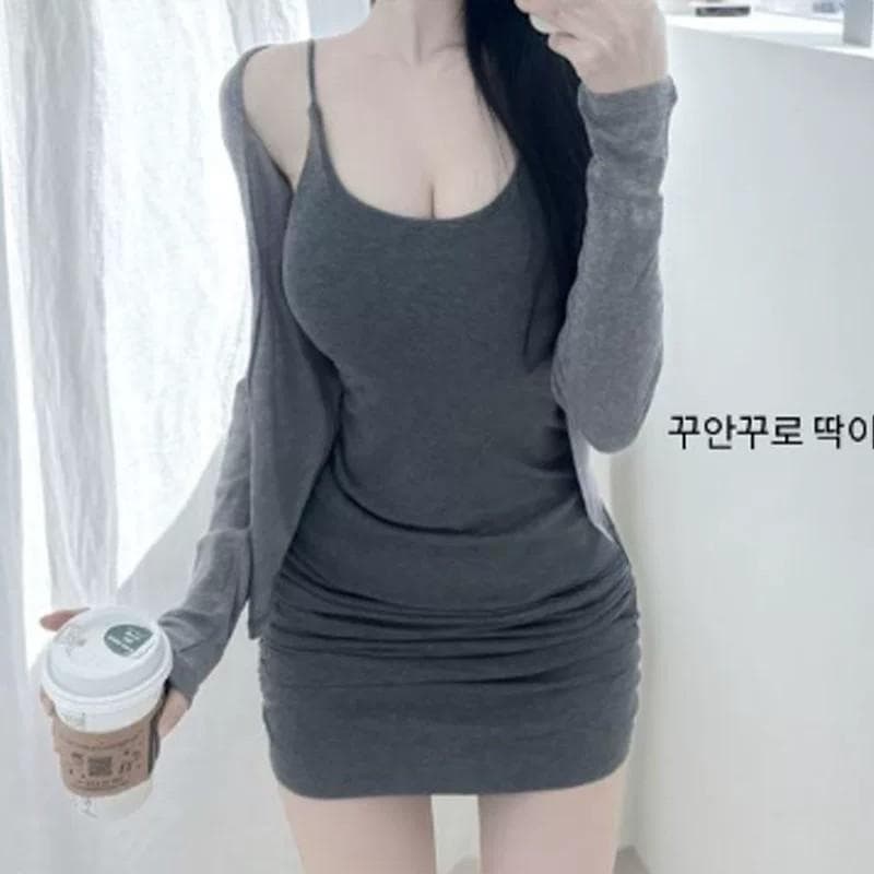 한국 동대문 새로운 품격 몸매 가꾸기 허리 수축 주름 디스플레이 몸 벨트 패드 다용도 슬립 타이트 스커트 점프 슈트 미니 스커트 이미지 4