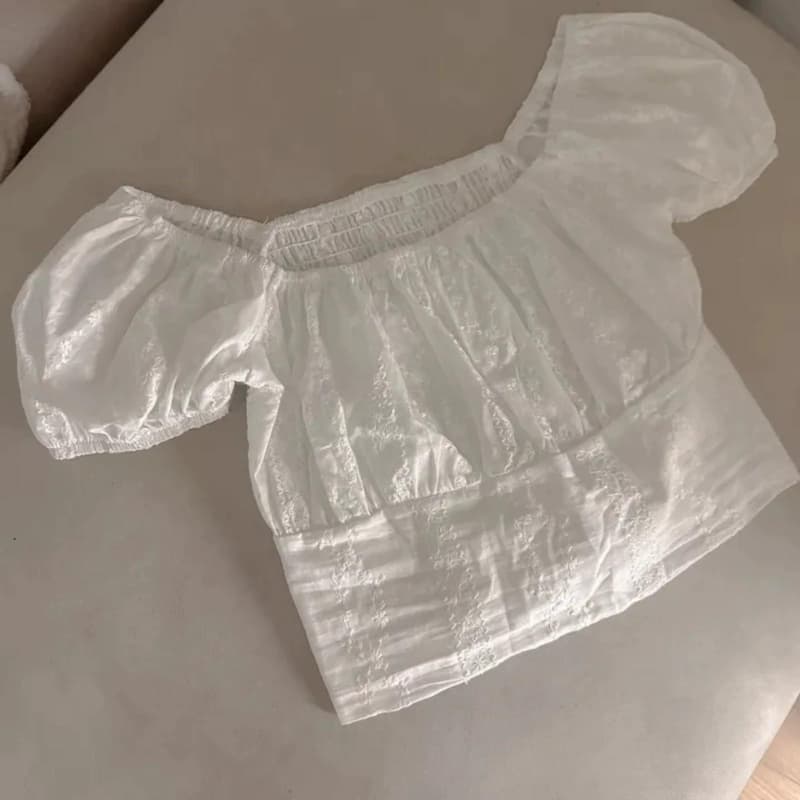한국 동대문 새로운 품격 광장 칼라 몸매 가꾸기 주름 쇼트 스타일 디스플레이 몸 다용도 자카드 타이트 반팔 티셔츠 이미지 6
