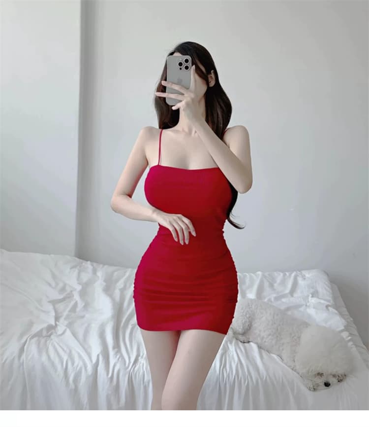 한국 동대문 새로운 품격 몸매 가꾸기 허리 수축 디스플레이 몸 다용도 민소매 벨트 패드 타이트 스커트 만나는 점프 슈트 미니 스커트 상세 이미지 13