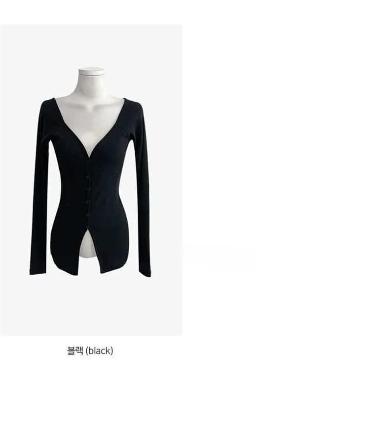 한국 동대문 새로운 품격 몸매 가꾸기 V넥 수 있습니다. 오프숄더 꼬집기 허리 디스플레이 몸 트임 다용도 긴팔 오픈 가디건 티셔츠 상세 이미지 10