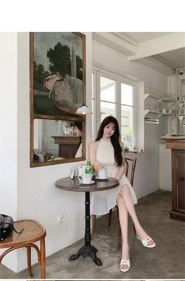 한국 동대문 새로운 품격 몸매 가꾸기 허리 수축 스트랩 민소매 디스플레이 몸 요정 가스 펄럭 이는 쉬폰 점프 슈트 미니 스커트 상세 이미지 26