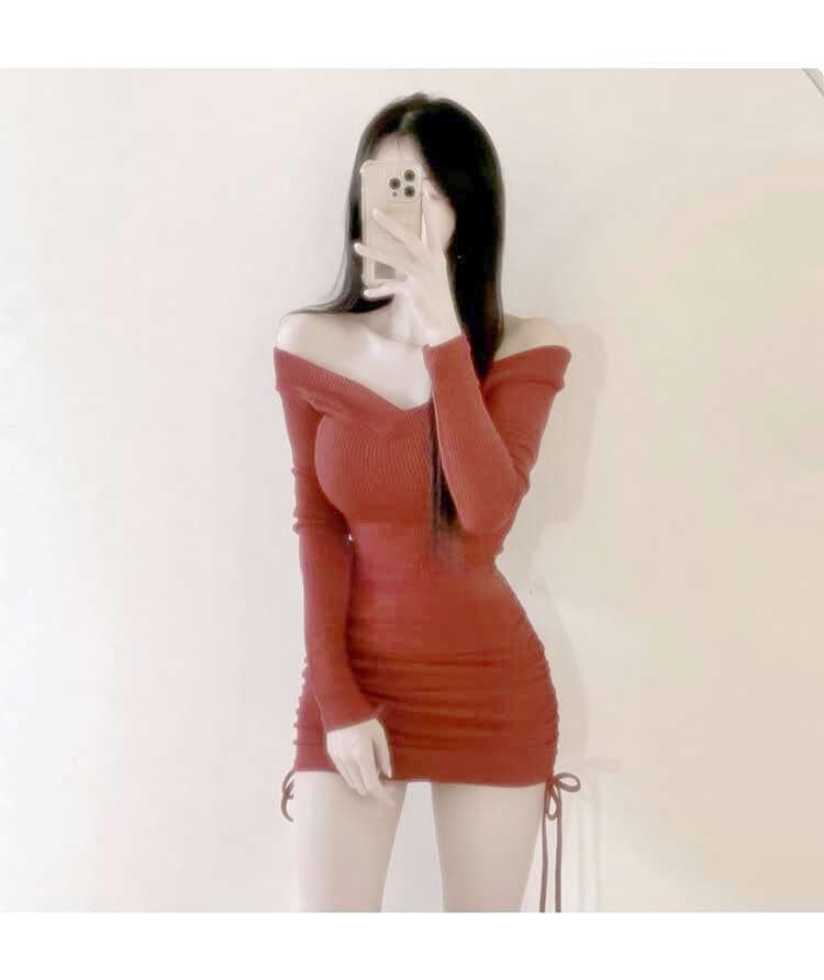 한국 동대문 새로운 품격 몸매 가꾸기 순수한 욕망 빅 브이 넥 수 있습니다. 오프숄더 디스플레이 몸 펌프 로프 타이트 스커트 점프 슈트 미니 스커트 상세 이미지 12