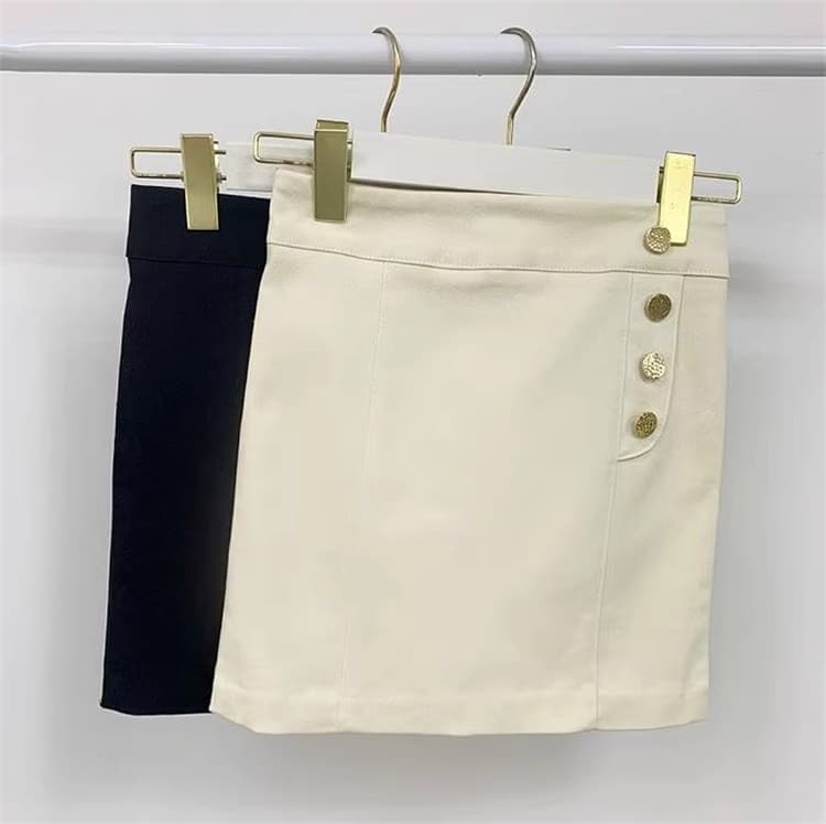 한국 동대문 새로운 품격 금속 싱글 줄 버튼 하이웨이스트 타이트 디스플레이 몸 타이트 스커트 한 걸음 미니 스커트 반신 스커트 상세 이미지 10