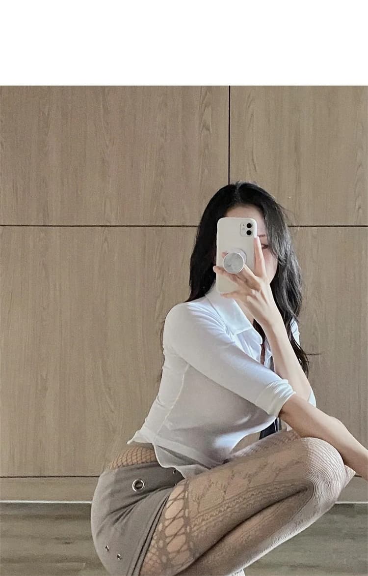 한국 동대문 새로운 품격 디자인 센스 반지 버클 장식 몸매 가꾸기 디스플레이 몸 노출 방지 핫걸 타이트 스커트 치마바지 상세 이미지 12