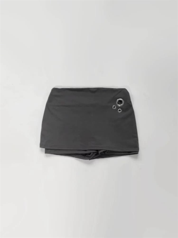 한국 동대문 새로운 품격 디자인 센스 반지 버클 장식 몸매 가꾸기 디스플레이 몸 다용도 노출 방지 짧은 치마바지 여성 상세 이미지 18