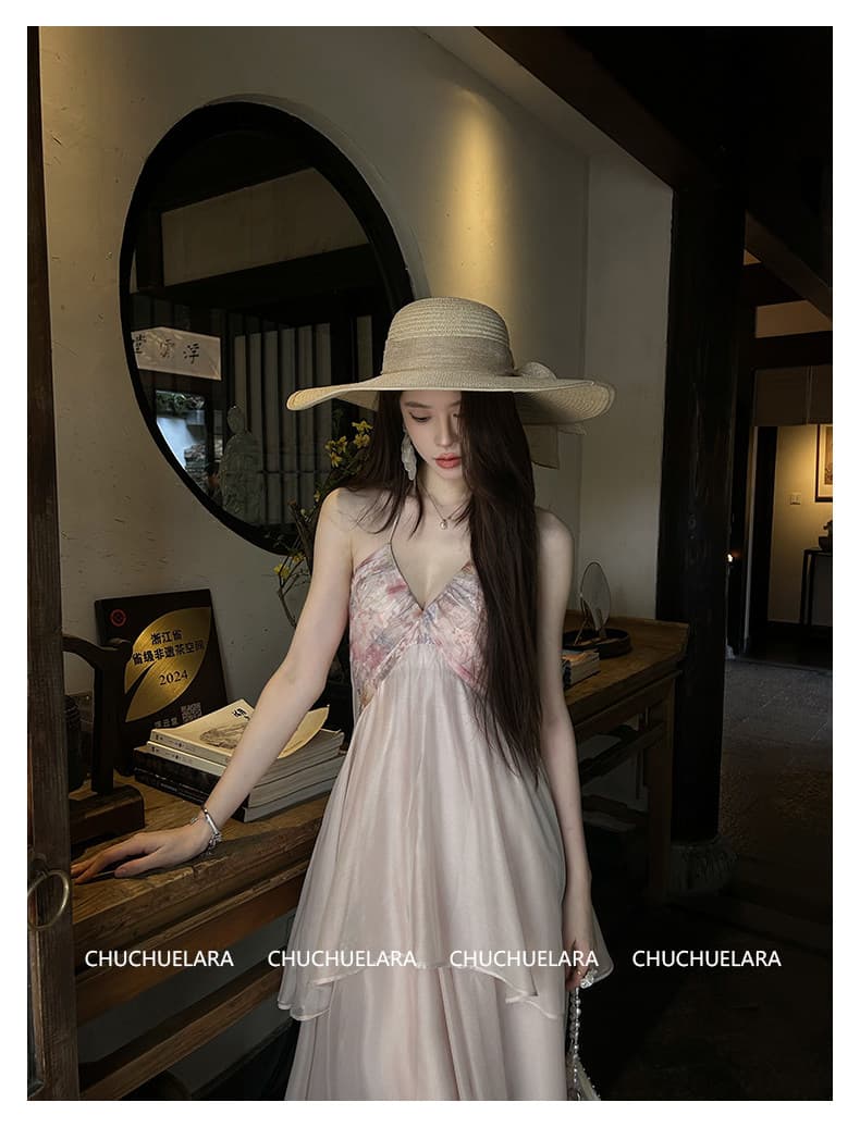 chuchuelara 이른 봄 아름다운 여성 드레스 2026 새로운 패치워크 꽃무늬 튜브탑 슬립 드레스 이미지 3