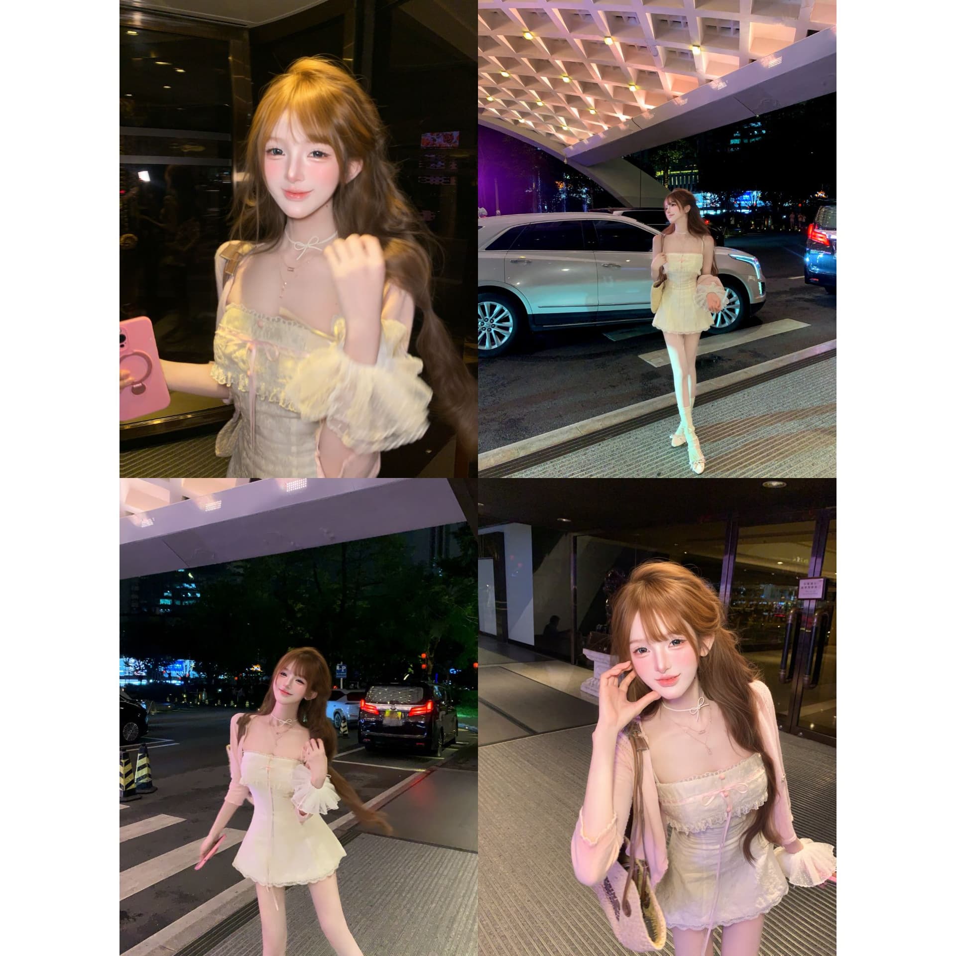 루이 茜 웨이 Sher S 아침 순수한 이슬 여름 순수한 욕망 바람 프랑스식 작은 대중 디자인 오픈 가디건 드레스 이미지 3