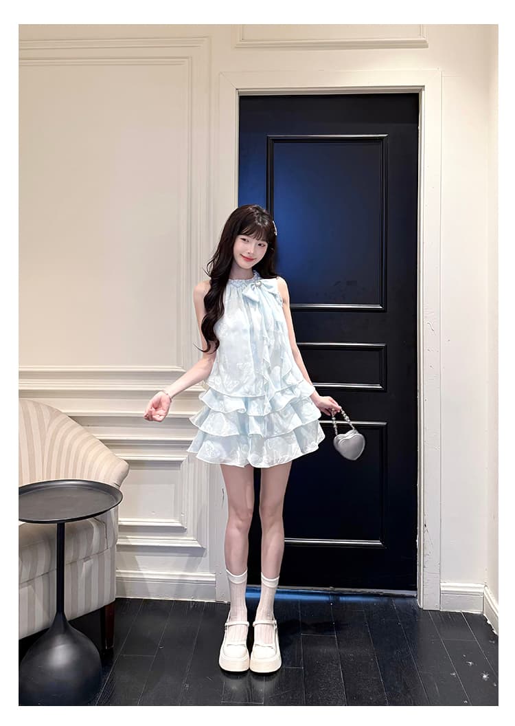 캄파넬라 세과 house 우유 푸 나비 꿈 행침 목 나비 자카드 드레스 프릴 다중 레이어 케이크 쇼트 스타일 요정 이미지 4