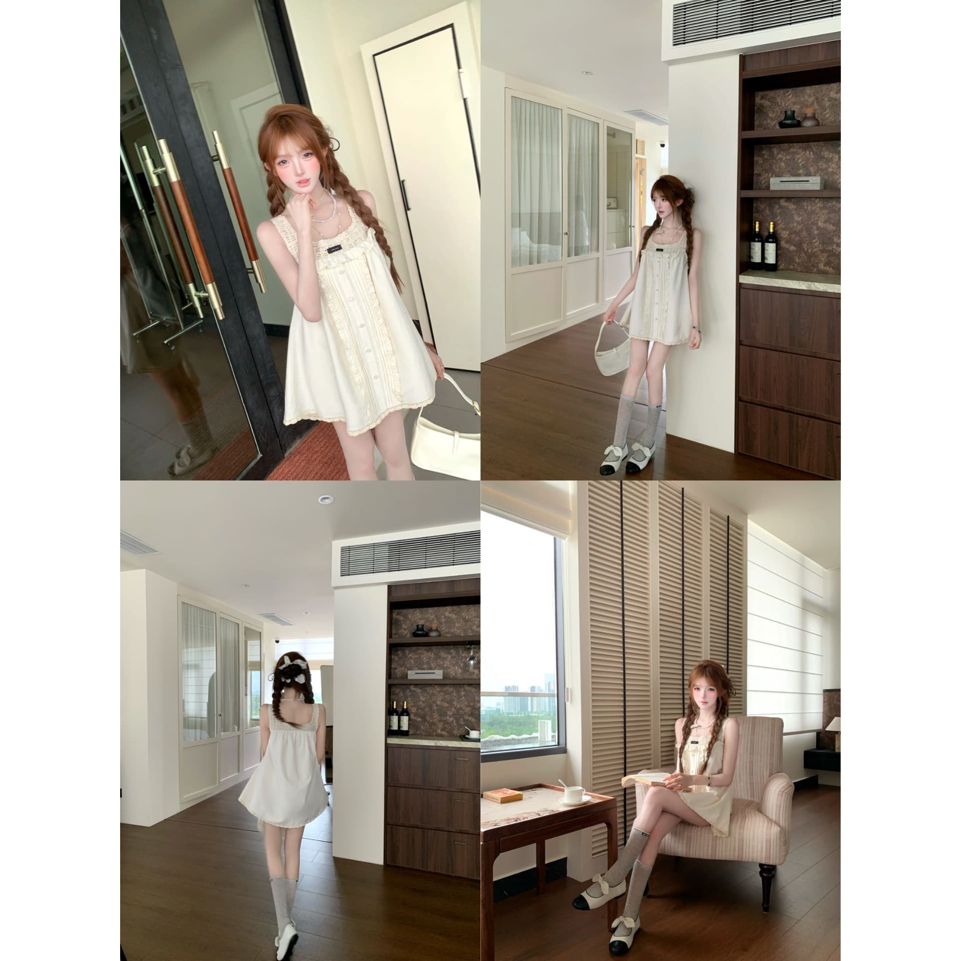 루이 茜 웨이 Sher S 그림 소녀 여름 순수한 욕망 바람 작은 대중 디자인 인형 드레스 r66859h