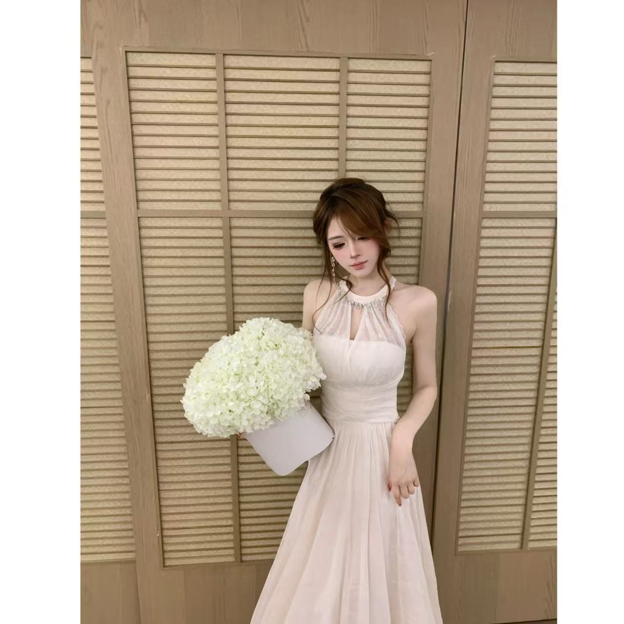 루이 茜 웨이 Sher S 달빛 뮤즈 여름 새로운 천 금빛 바람 작은 대중 디자인 드레스 r8828y
