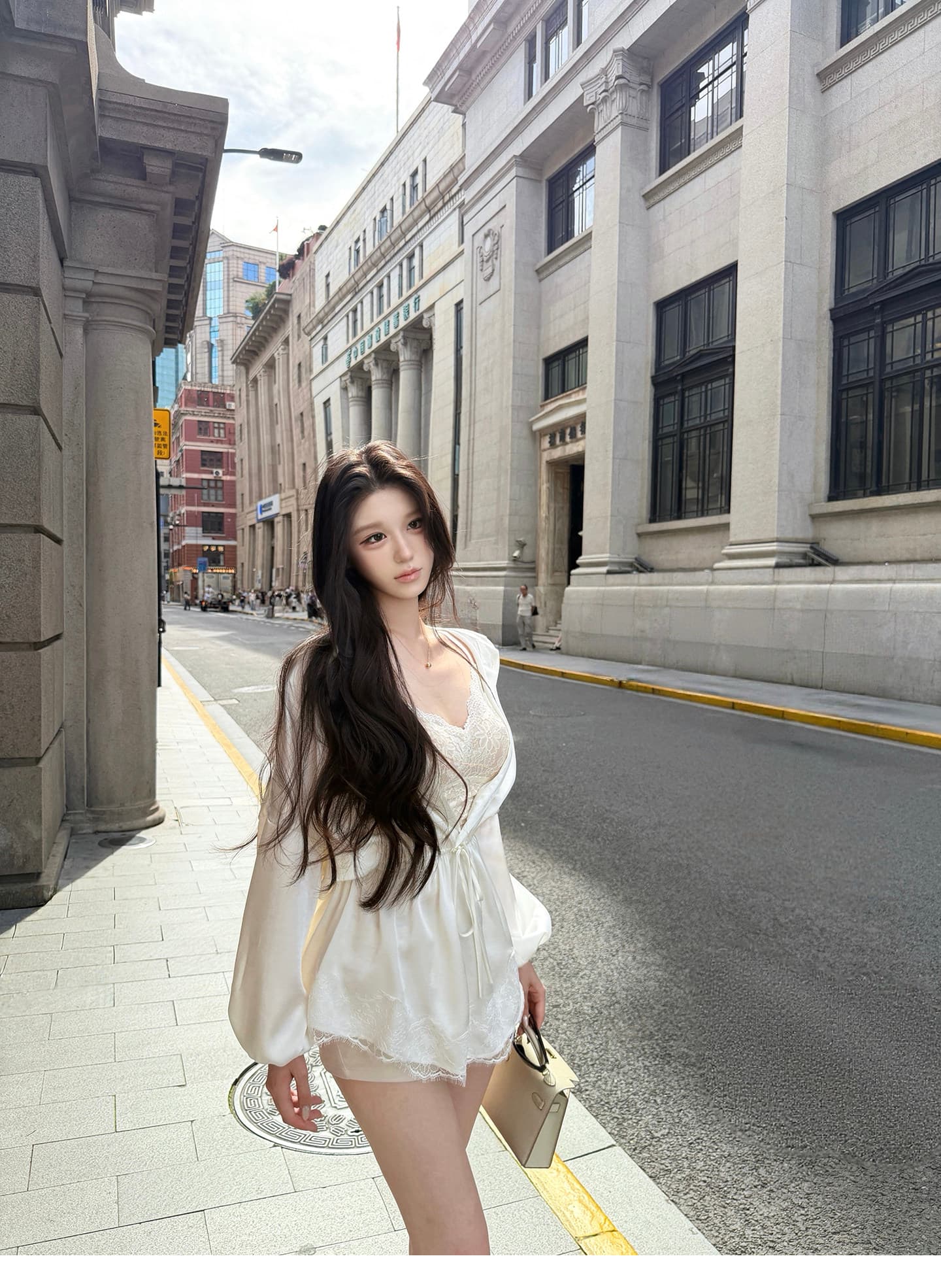 kubiliv 지능 oni 오래된 돈 허리 수축 새틴 셔츠 레이스 인사이드 가져 가라. 투피스 세트 비싼 셔츠 슬립