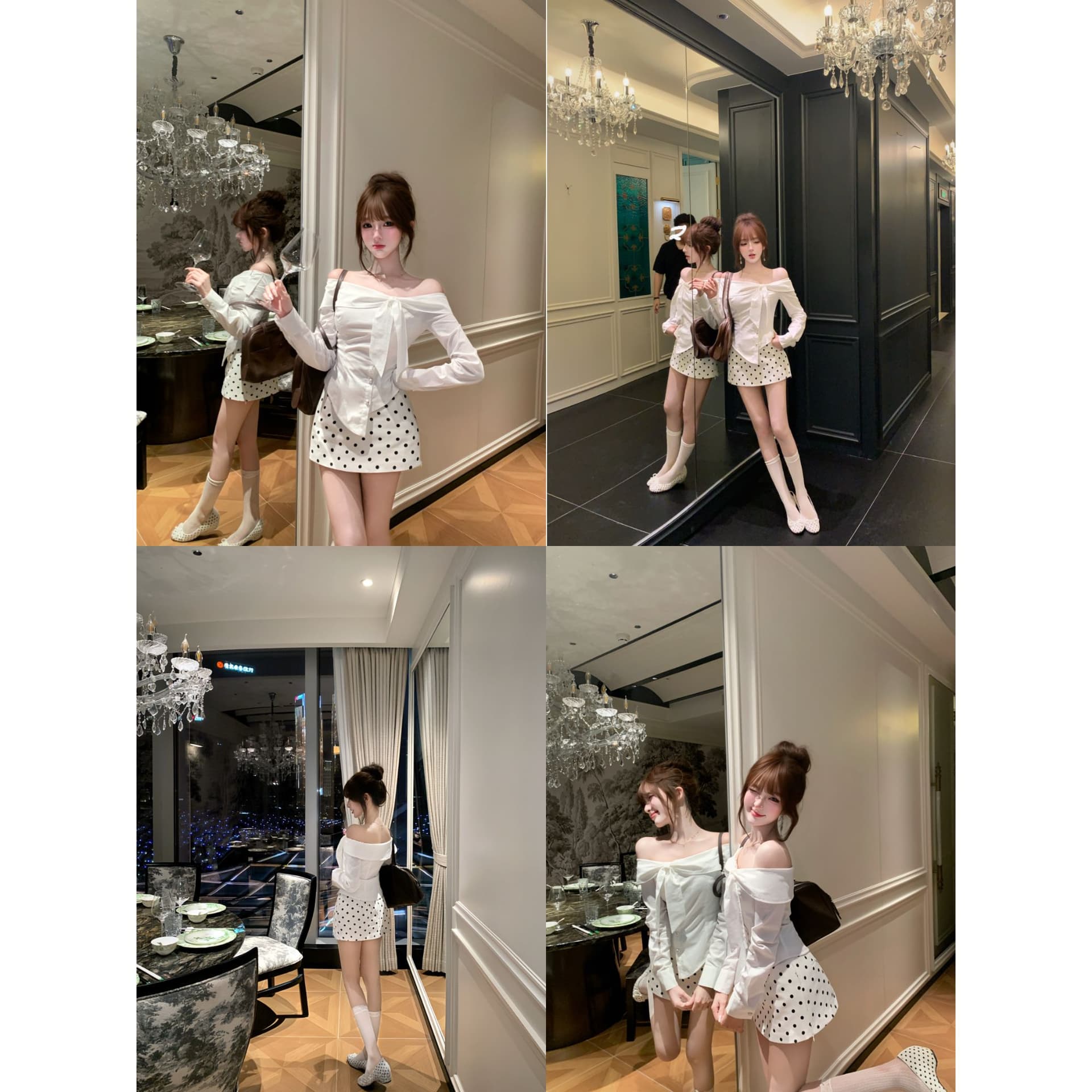 루이 茜 웨이 Sher S 한 부서 아름다움 이른 가을 한국 스타일 순수한 욕망 바람 작은 대중 디자인 맨위 치마