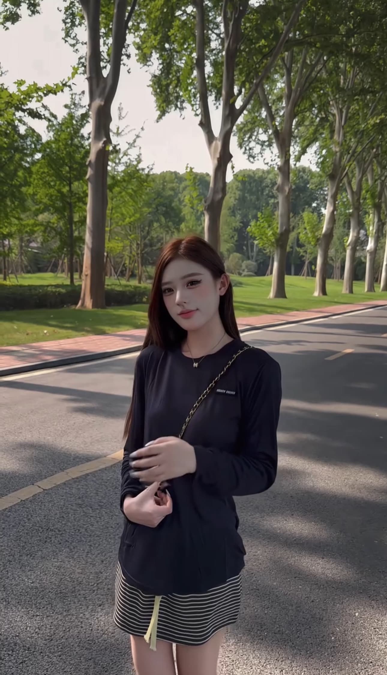 여름 착용 가져 가라. 패션 캐주얼 세트 여성 한 부서 몸매 가꾸기 얇은 스타일 자외선 차단 티셔츠 스트라이프 펌프 로프 미니 스커트 투피스 세트 이미지 4