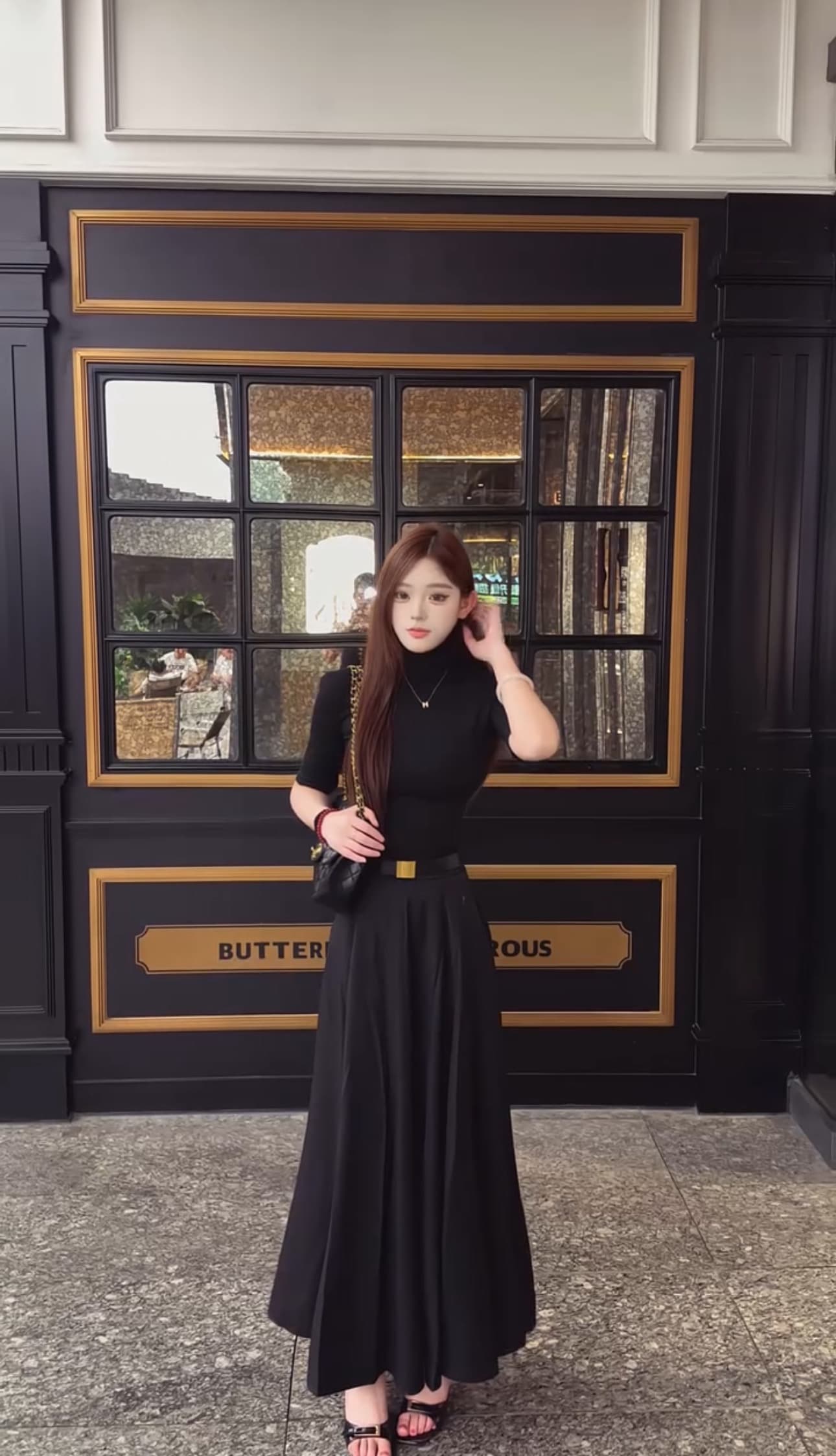 프랑스식 출퇴근 하이웨이스트 바람 의류 반신 스커트 여성 가을 품격 버클 벨트 한 마디 표지 넓적 다리 중간 길이 스커트 상세 이미지 1