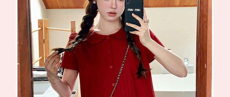 재고 있음 임산부 여름 드레스 연령 감소 아기 칼라 드레스 상세 이미지 8