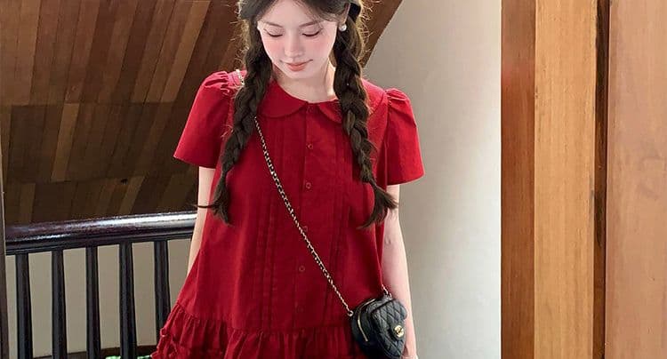 재고 있음 임산부 여름 드레스 연령 감소 아기 칼라 드레스 상세 이미지 17