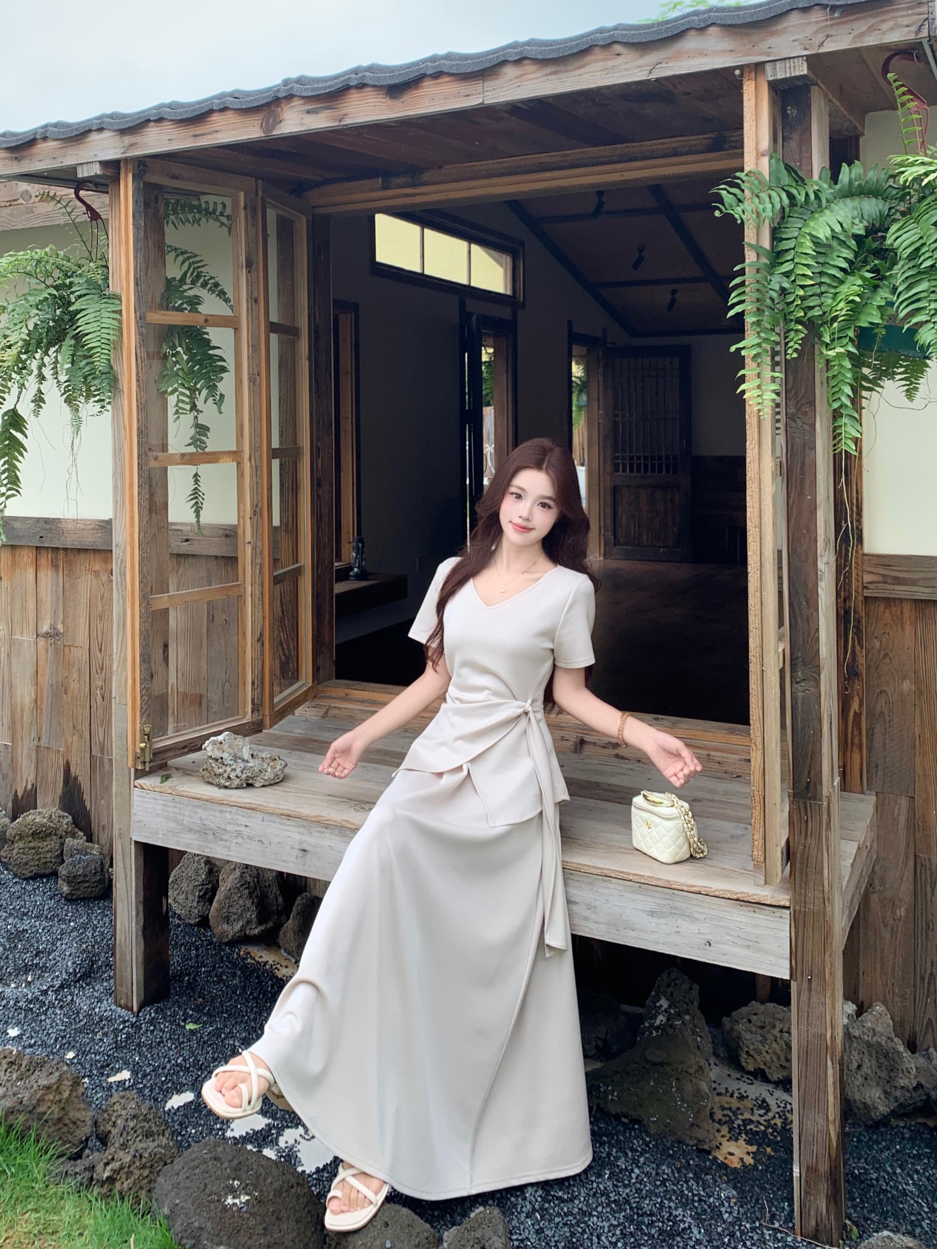 실사 통통한 여동생 빅 사이즈 여성 의류 여름 새로운 패션 미니멀리즘 불규칙 반팔 티셔츠 반신 스커트 투피스 세트 상세 이미지 8