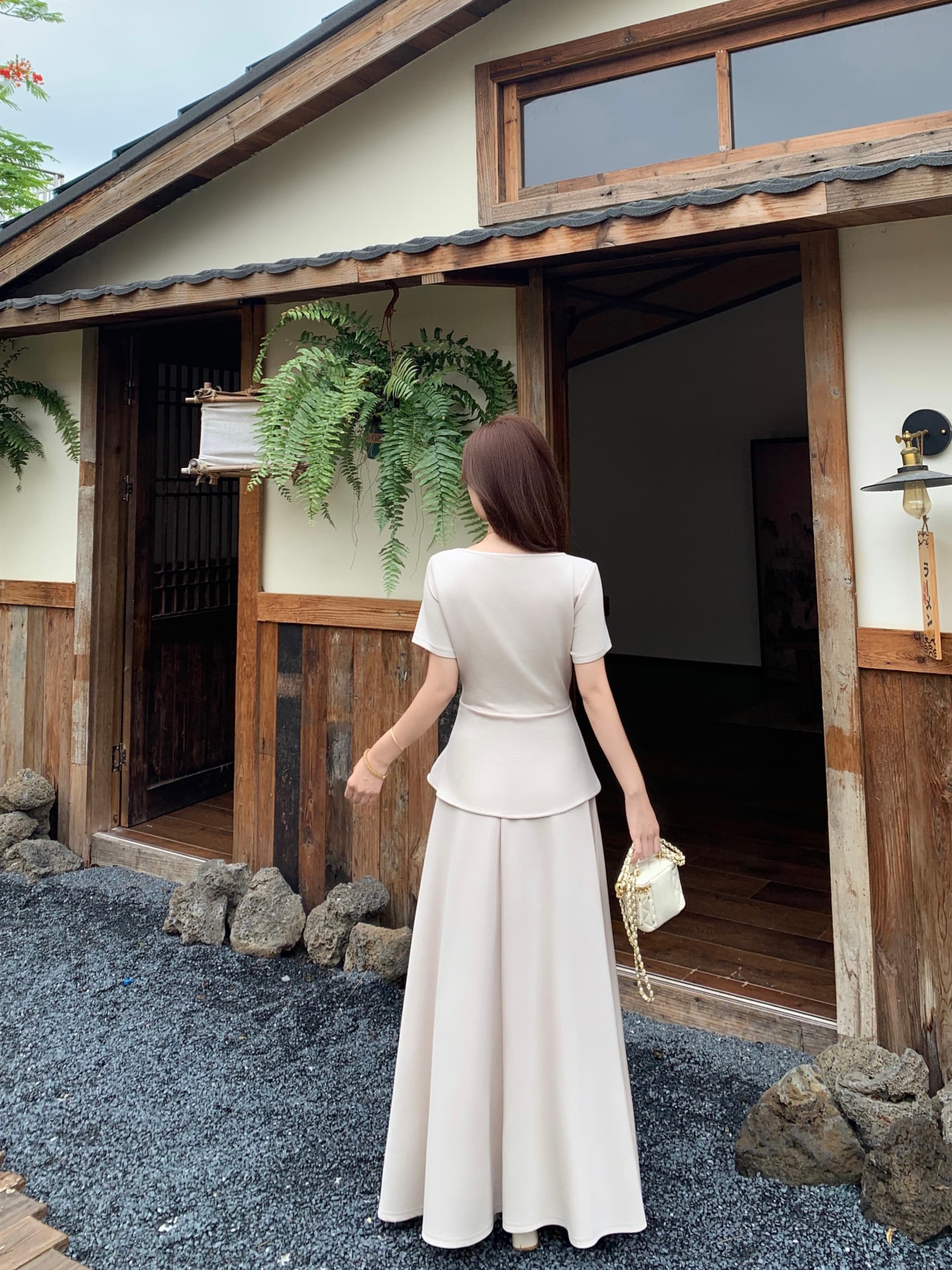 실사 통통한 여동생 빅 사이즈 여성 의류 여름 새로운 패션 미니멀리즘 불규칙 반팔 티셔츠 반신 스커트 투피스 세트 상세 이미지 9