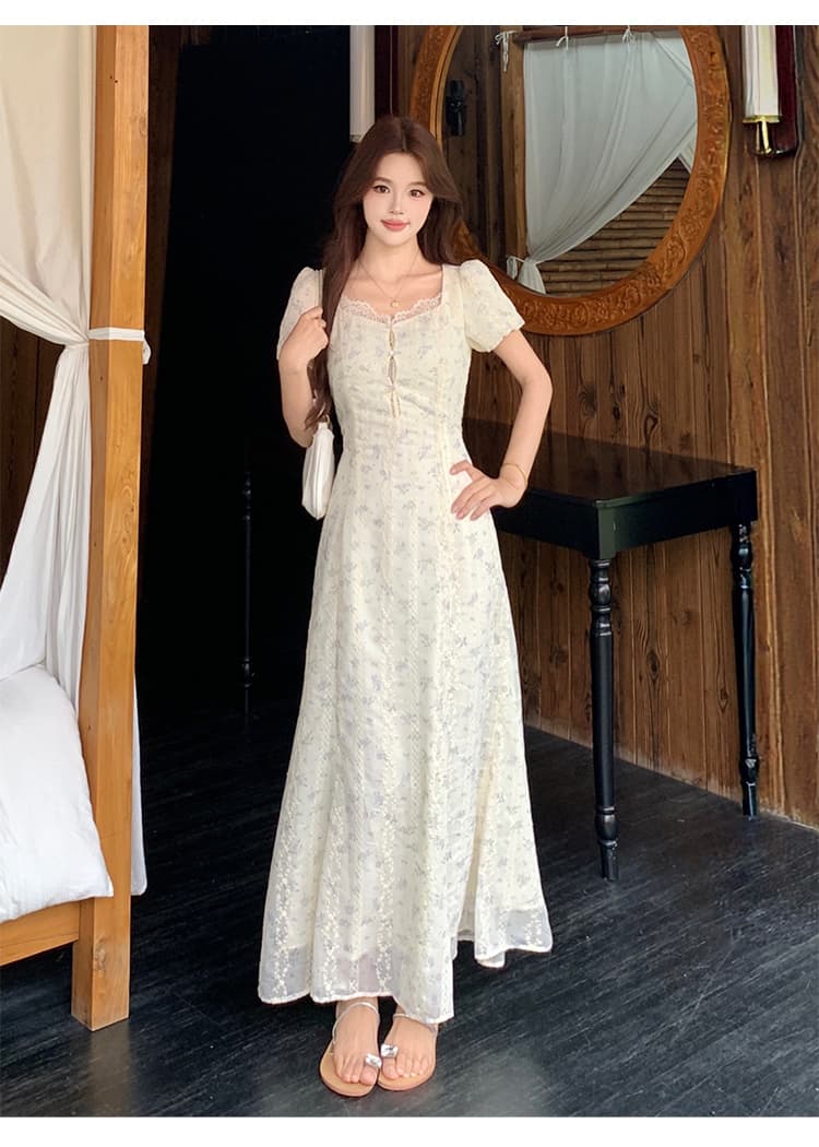 실사 통통한 여동생 빅 사이즈 여성 의류 여름 새로운 첫사랑 프랑스식 레이스 조각 홀로우 아웃 자수 슬림해 보이는 드레스 상세 이미지 13