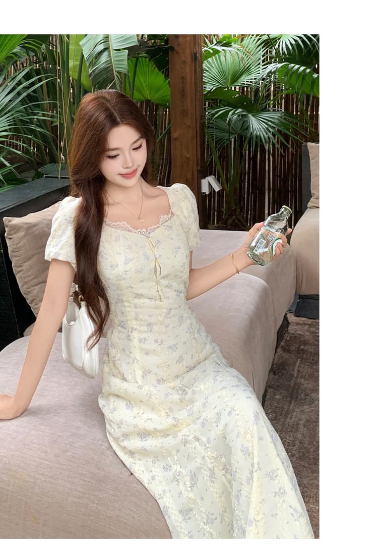 실사 통통한 여동생 빅 사이즈 여성 의류 여름 새로운 첫사랑 프랑스식 레이스 조각 홀로우 아웃 자수 슬림해 보이는 드레스 상세 이미지 15