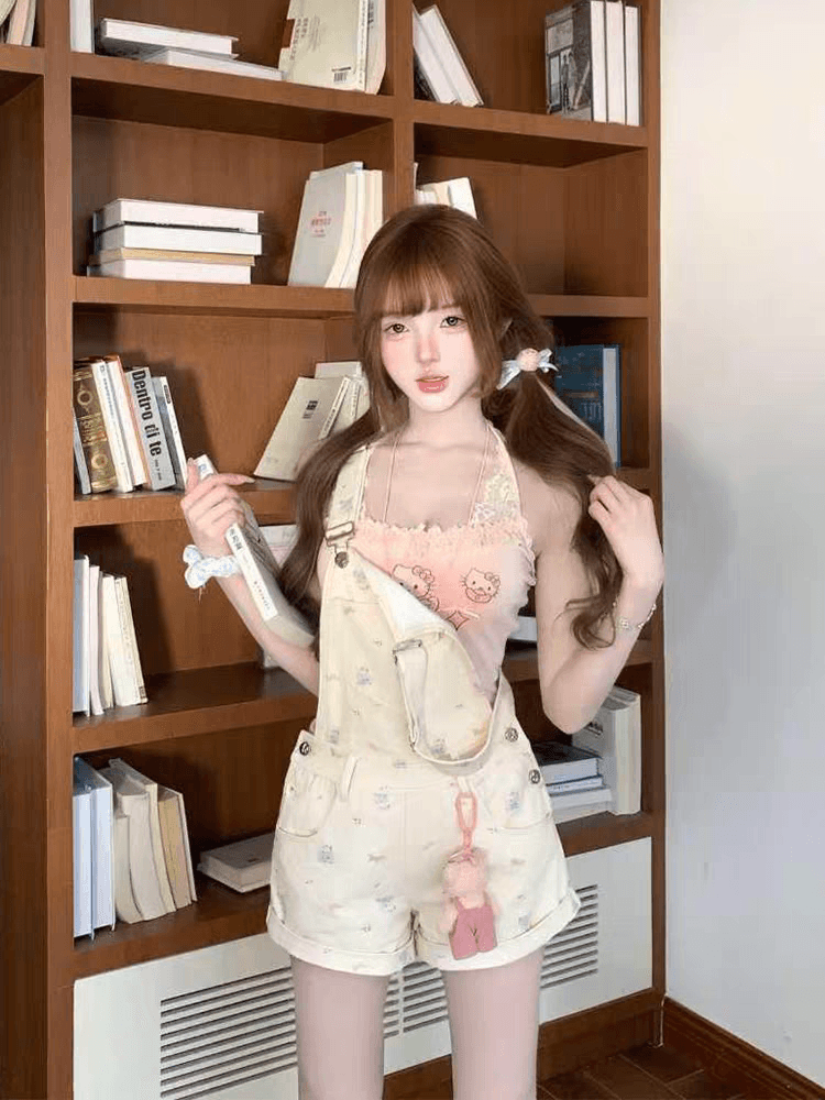 루이 茜 웨이 Sher S 고양이 이야기 봄 여름 새로운 miu 부서 슬립 멜빵 바지 로리타 이미지 2