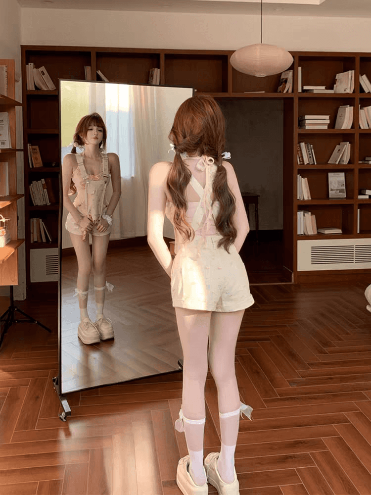 루이 茜 웨이 Sher S 고양이 이야기 봄 여름 새로운 miu 부서 슬립 멜빵 바지 로리타 상세 이미지 6