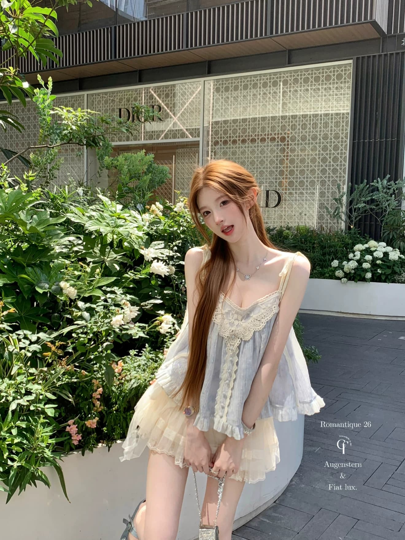달콤한 배 푸 푸 헤일로 염색 블루 레이스 좋은 플래시 레이스업 스팽글 맨위 감기 센스 슬립 바지 세트 상세 이미지 10