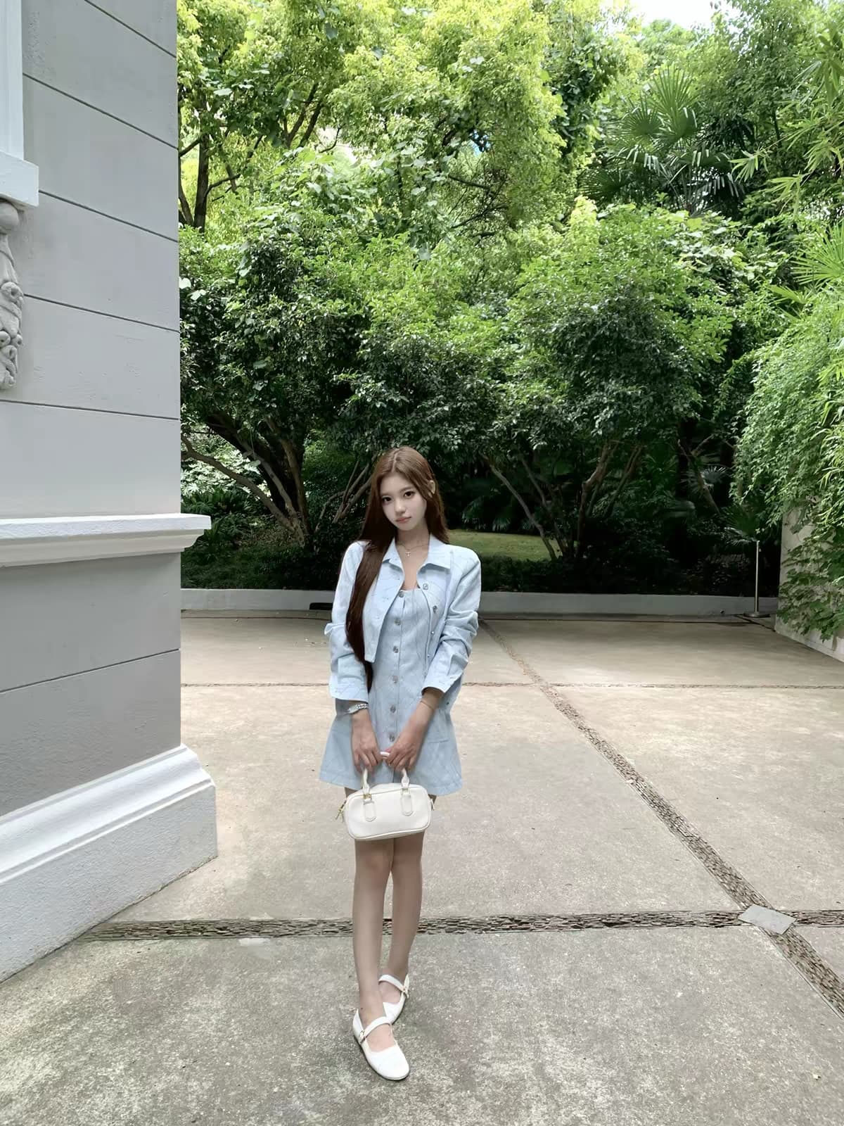 26m 해변 시리즈 c 홈 링 체크무늬 데님 재킷 드레스 이미지 3