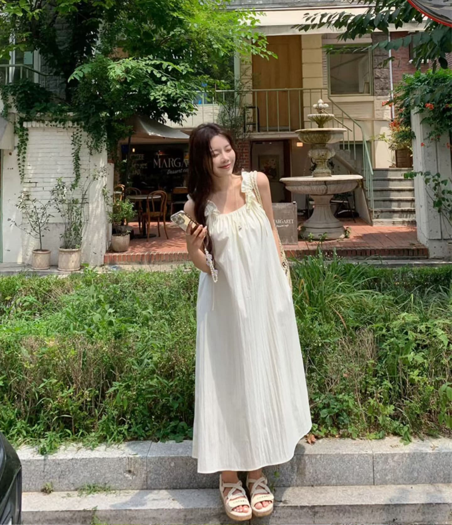 6605# 프릴 나비 매듭 어깨끈 드레스 상세 이미지 7